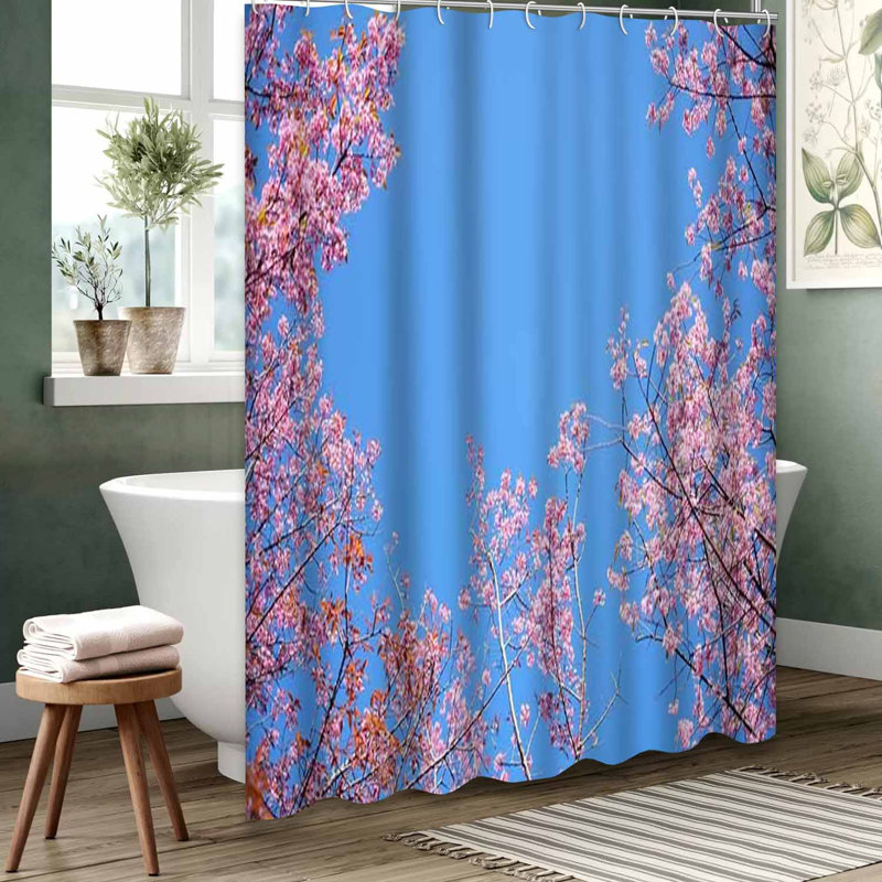 Rideau de douche bleu imperméable, rideaux de douche pour la salle de bain avec 12 crochets, 72" L x 78" W