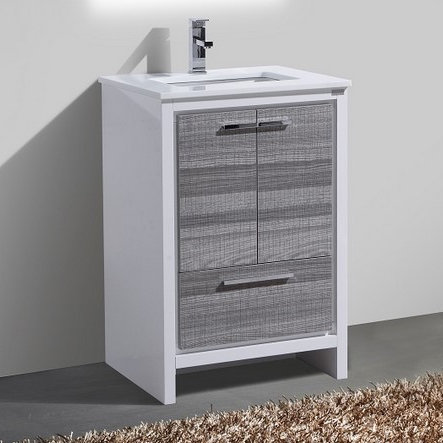 Ensemble de meuble-lavabo simple 23 po Meraris, Gris cendré