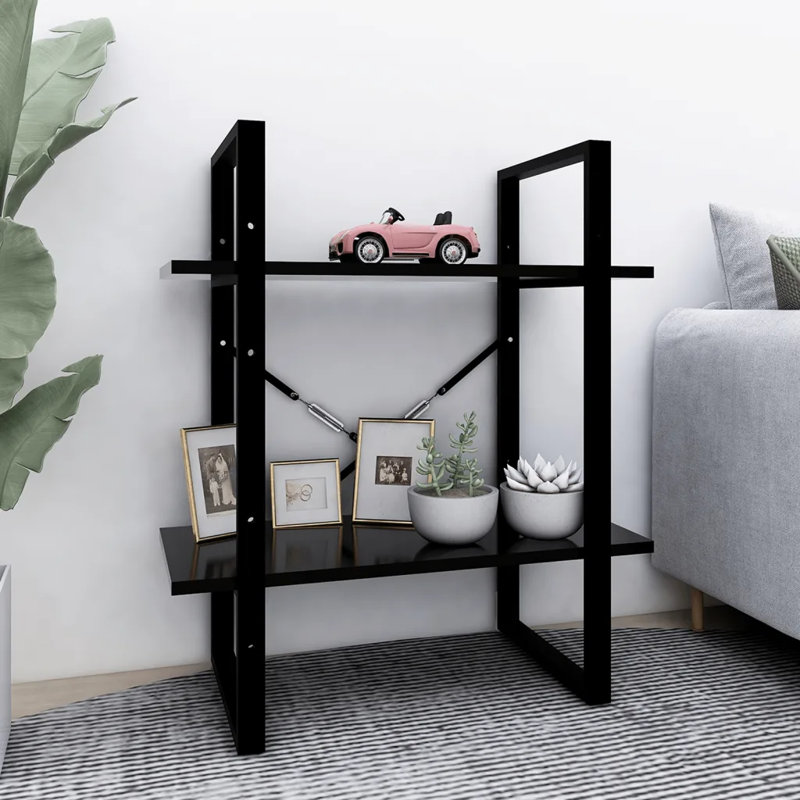 Koushirou 70cm H Standard Bookcase, Black, 70cm H x 60cm W x 30cm D