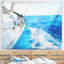 Tapisserie de mer blanc voilier en mer bleu marine shore-28488783