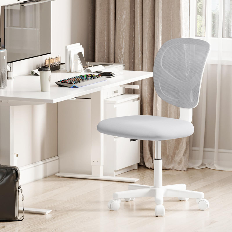 Height Adjustable Office Chair Swivel Computer Chair Ergonomic Mid-back Armless Mesh Desk Chair Padded Seat Cushion For Office