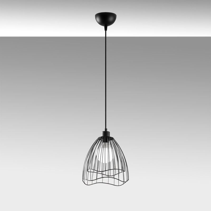 Lustre industriel en métal, hauteur réglable de 16,5 à 47,6 pouces, finition noire | Douille E27, 40 W maximum | Certifié IP20 | Parfait pour les salons et salles à manger modernes, design élégant et fonctionnel
