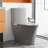 Matte Grey Toilet With Dual Flush - 1.1/1.6 , Soft-Close Seat, Concealed , Construction Modern Water Saving, Uf Heavy Duty Seat-121599383