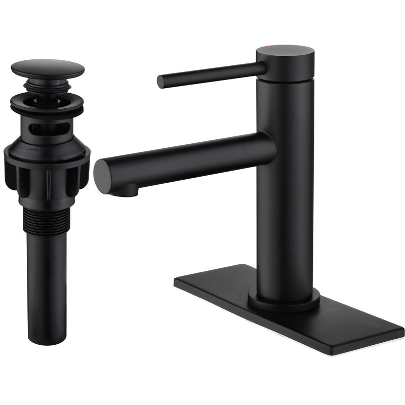 Robinet de lavabo de salle de bain monotrou à fixation sur le comptoir avec bonde escamotable