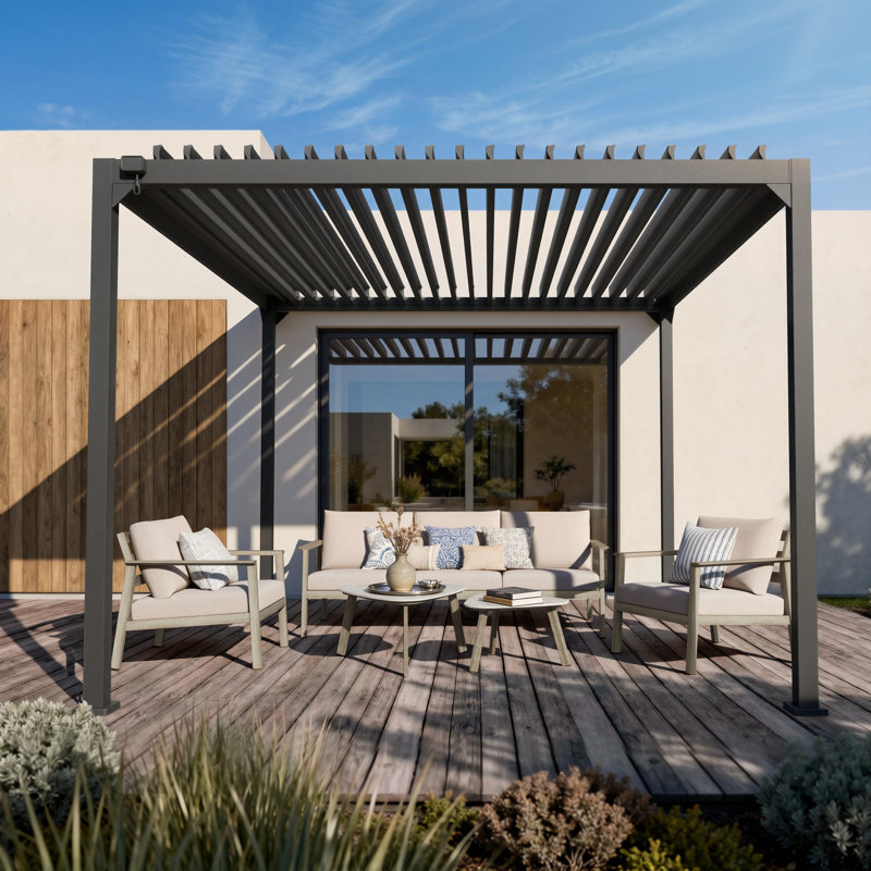 10×10Ft Aluminum Outdoor Louvered Pergola