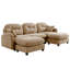 Canapé modulaire en U à 3 places en chenille avec design ergonomique, couleur chameau, 2 coussins décoratifs, installation facile, design-121046607-121046609