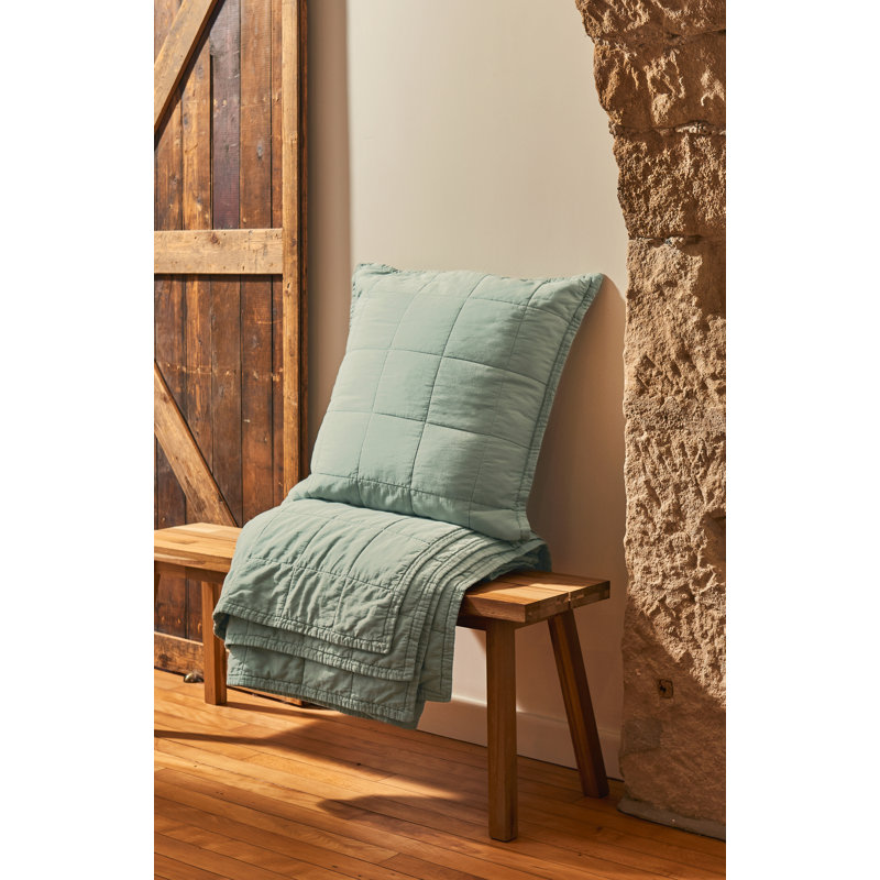 Laundered Cotton Throw Blanket, Sage