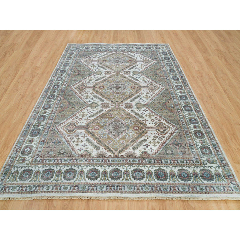 Tapis unique en laine nouvel âge 8 pi 10 po x 11 pi 10 po Ridam