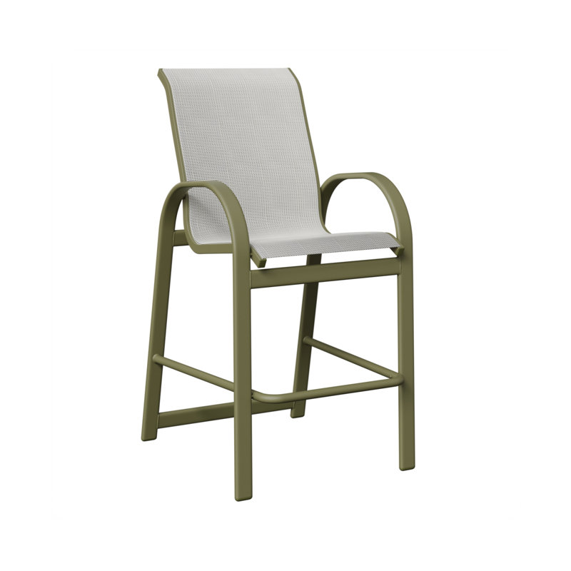 Chaise de bar en aluminium sauge vert Berlin, Noir luxe, Vert sauge