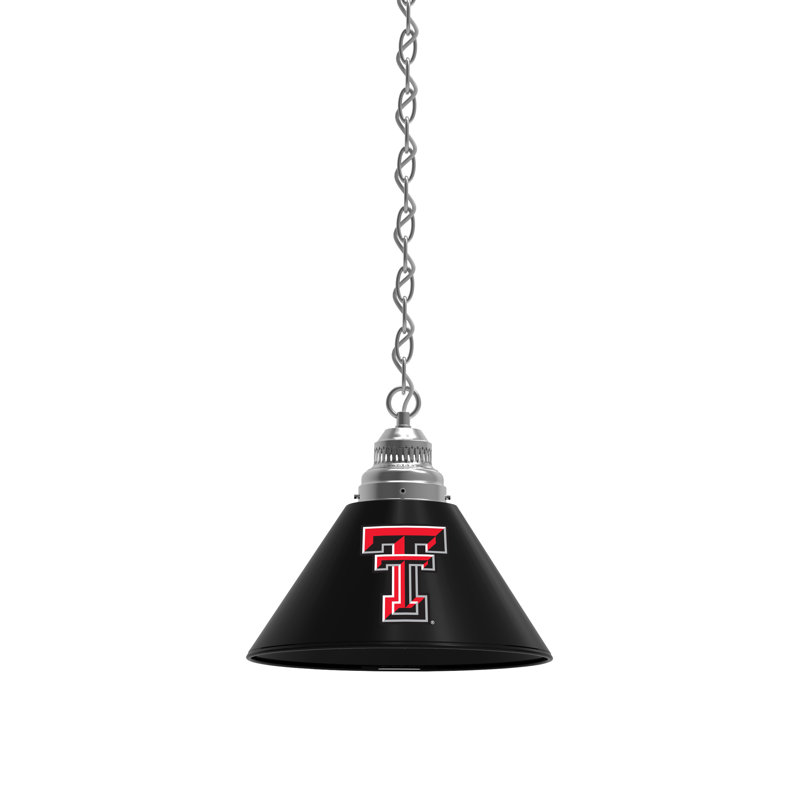 1 - Light Single Pendant, Chrome, Texas Tech Red Raiders
