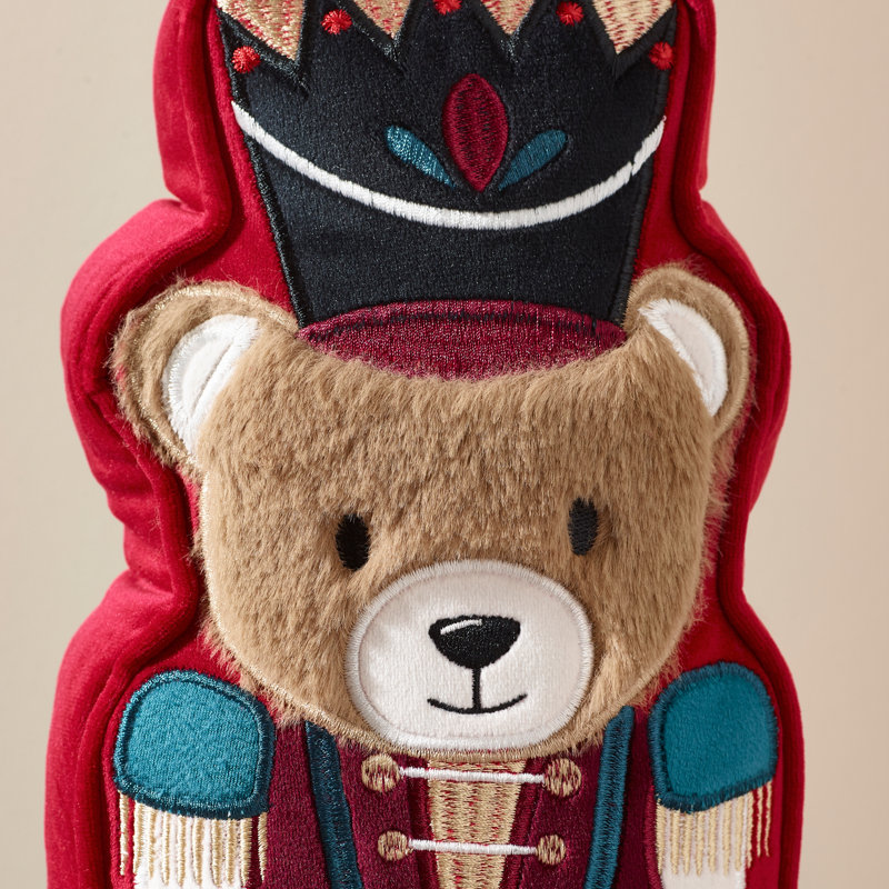 Christmas Nutcracker Bear 3D Shaped Cushion