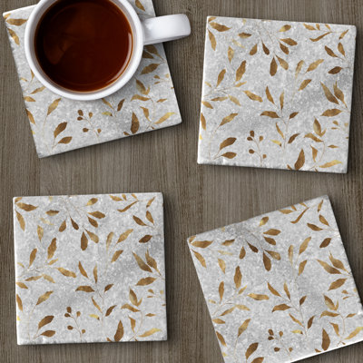 Stoneware Square 4 Piece Coaster Set