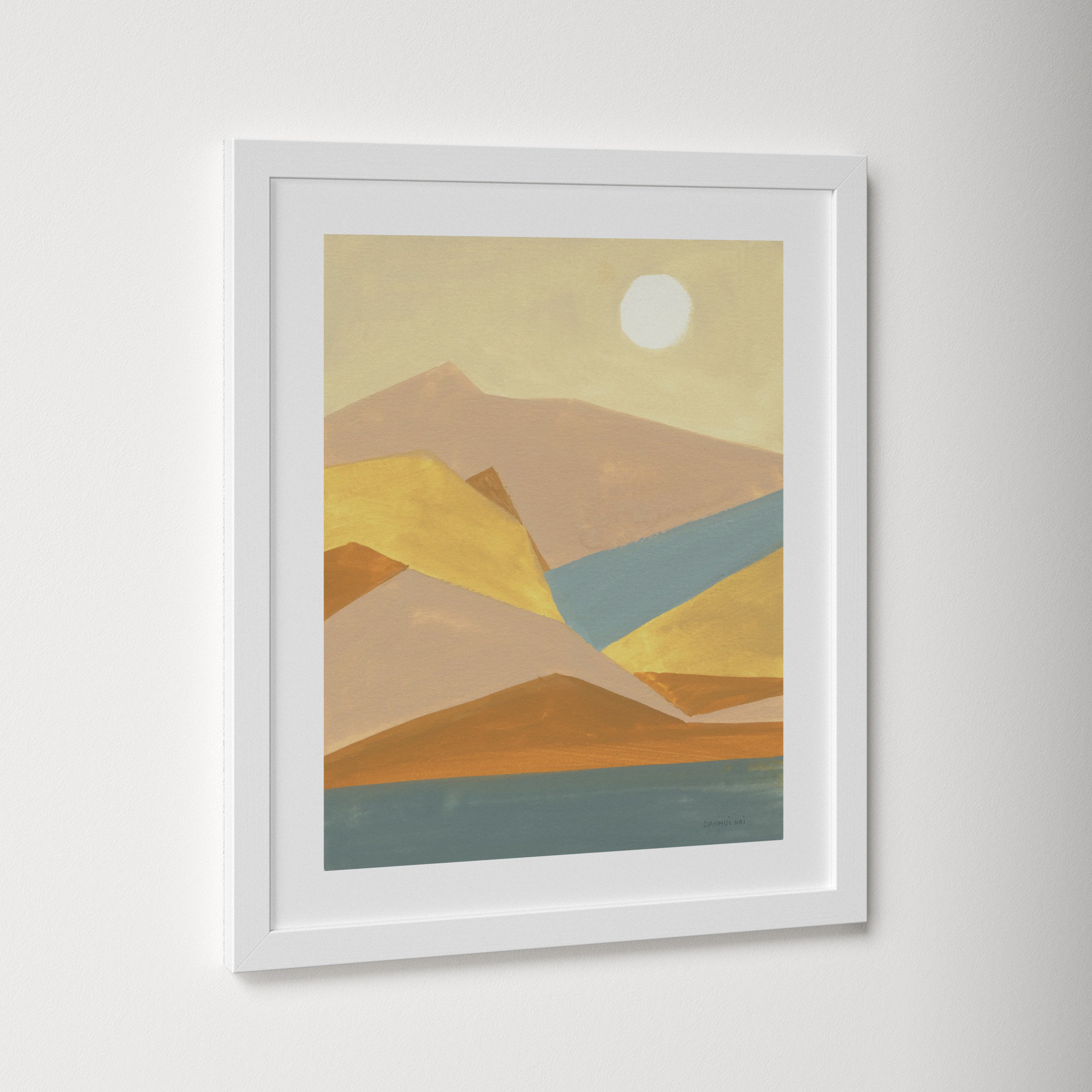 Retro Abstract I Southwest Mountains by Danhui Nai, 26.38" H x 21.38" W x 0.88" D, White Framed Paper