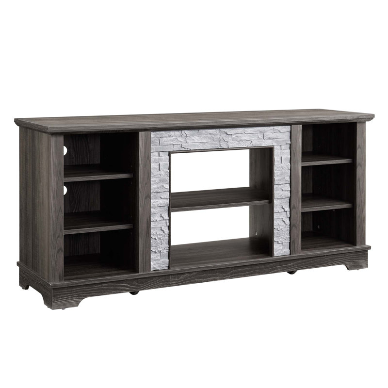 Meuble télé Mantel Stone, H 26,06 po x L 58,31 po x l 15,39 po, Gris