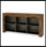 Wood Sofa Table, Rustic Console Table Entryway Table With 6 Storage Cubes