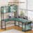 L Shaped Gaming Desk, 51.2" Reversible Small Corner Desk With Drawer, Power Outlet & Led Lights-1164578829