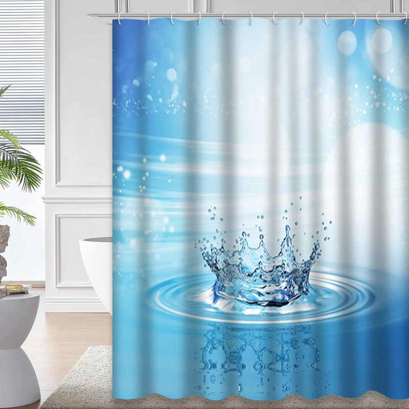 Rideau de douche Water Drop Splash, L 72 po x l 78 po