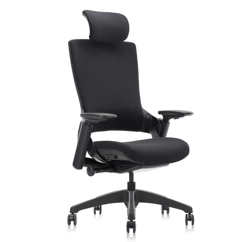 Fauteuil de direction ergonomique Djenkely, Noir, Noir