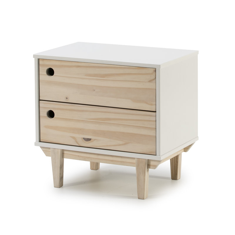Garlough 35cm W Solid Wood Bedside Table