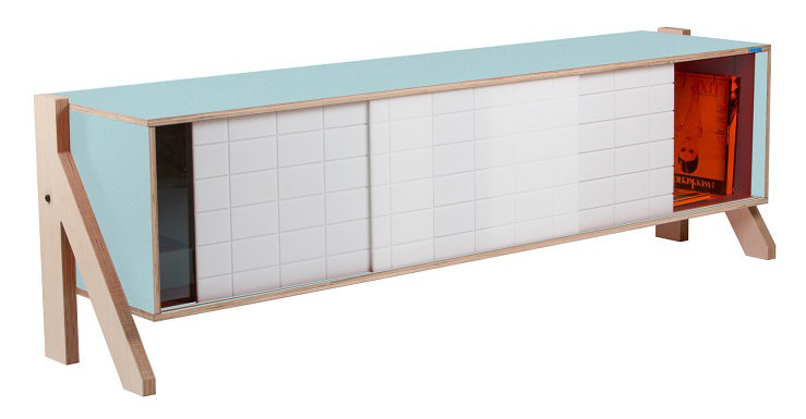 Mcwethy 165cm Sideboard, Butterfly Blue/White