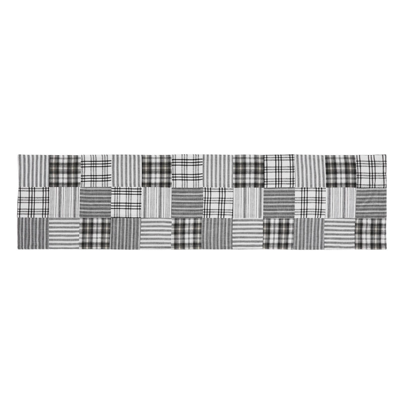 Sawyer Mill Black Runner Quilted 12x36, 48" x 12"