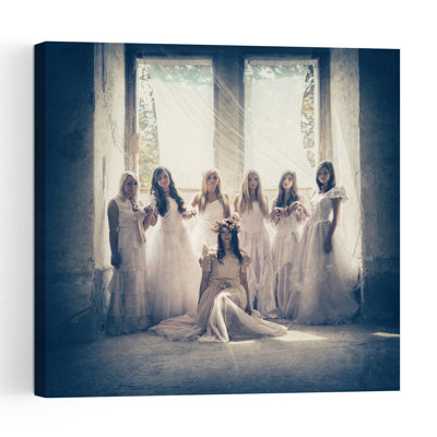 Brides' Day Colorful Vintage Portrait Wall Art Print 1 Piece Wrapped Canvas Wall Art