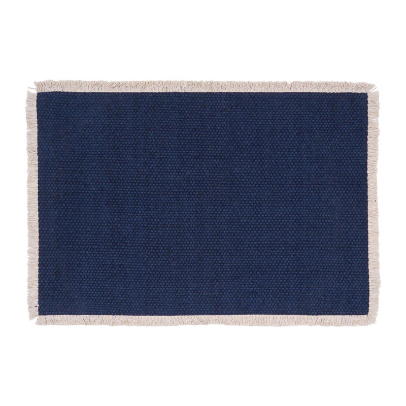 Fringed Placemat Set of 6, Blue