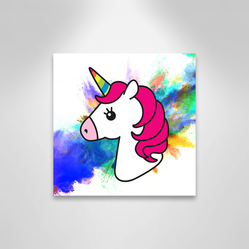 Art sur toile licorne arc-en-ciel, H 12 po x l 12 po x P 1,5 po, Canevas