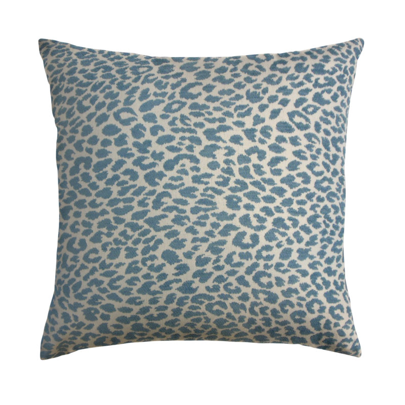 Animal Print Reversible Throw Pillow, Teal, 18" H x 18" W