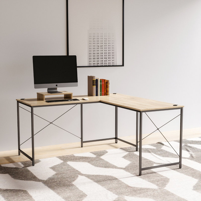 Bureau en L Fossett, Chêne / chêne