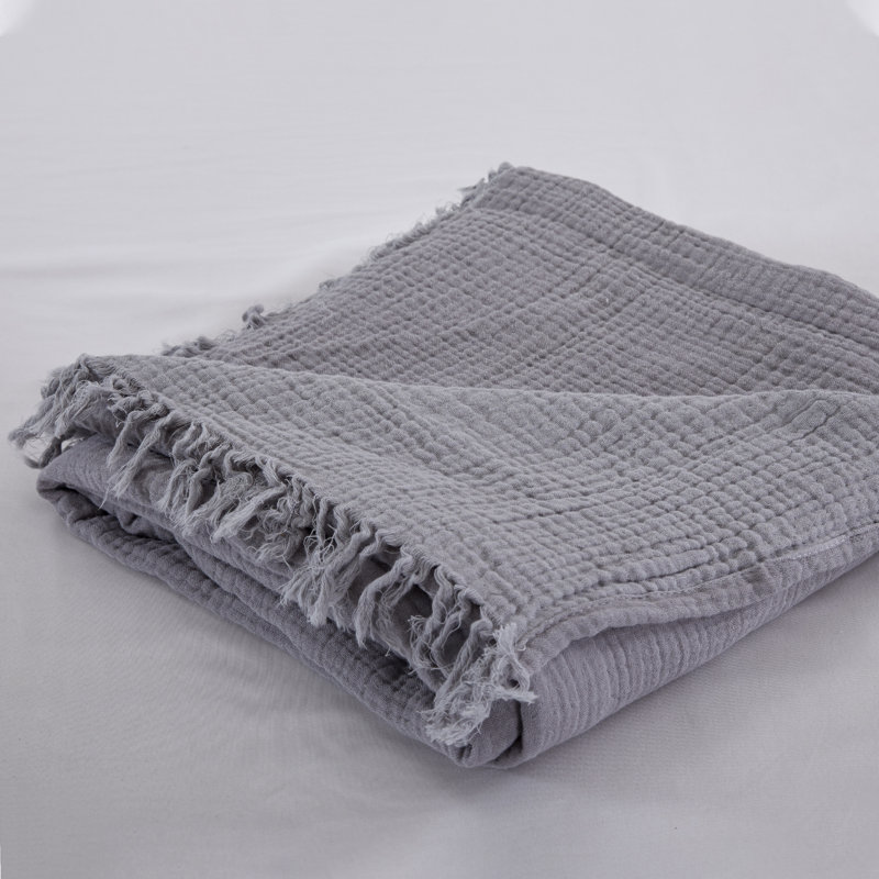 Cotton Throw, Gray