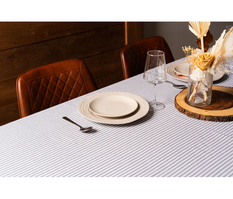 Cotton Bistro Kitchen Tablecloth Collection for Everyday Dining and Elegant Gatherings, GREY, 54X72