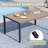 6-Person Rectangular Patio Dining Set With Stackable Textilene Chairs-1382668989