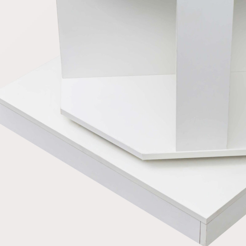 Bibliothèque rotative à 4 niveaux, bibliothèque rotative empilable à 360 °, support de rangement sur pied pour le bureau de la chambre à coucher, blanc