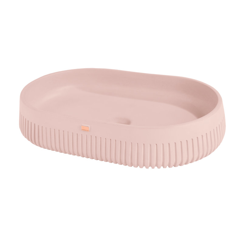 Papua Oval Concrete Vessel Sink, Coral Light Red