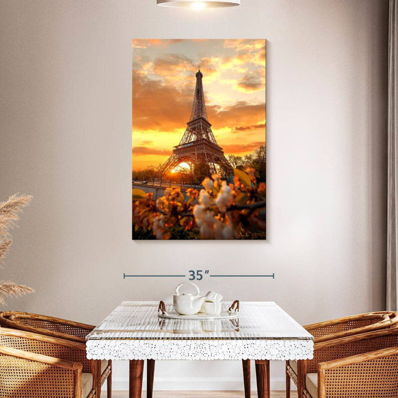 Aime Eiffel Tower Spring Sunrise, 48" H x 32" W