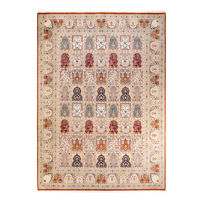 Tapis unique en laine noué à la main 9 pi x 12 pi 4 po nouvel âge Hayner