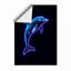 Neon Dolphin Leap Modern - Framed Print-255164972-255164975