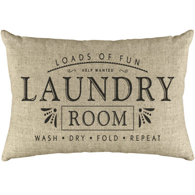 Laundry Room Linen Lumbar Pillow