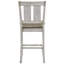 Chaises de salle à manger rustiques en bois massif de 2, blanc antique et brun cendré, dossier à lattes pour le comptoir moderne en bois, dossier blanc / frêne