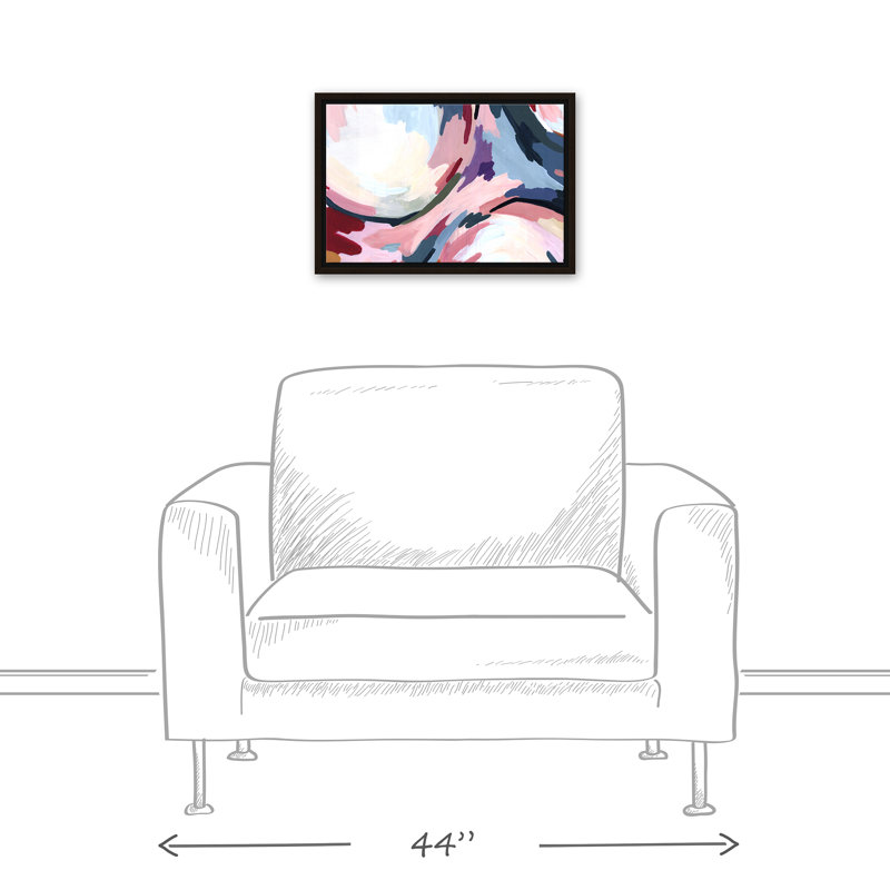 « rose radial water abstract », reproduction d’art sur toile tendue, H 12 po x l 18 po, Cadre brun