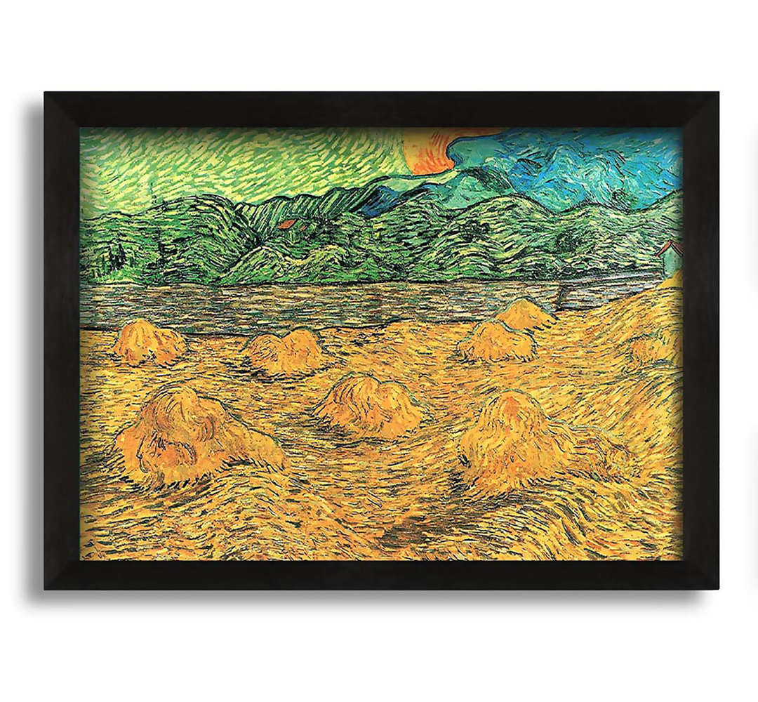 Gerahmtes Leinwandbild Evening Landscape at Moonrise von Vincent Van Gogh