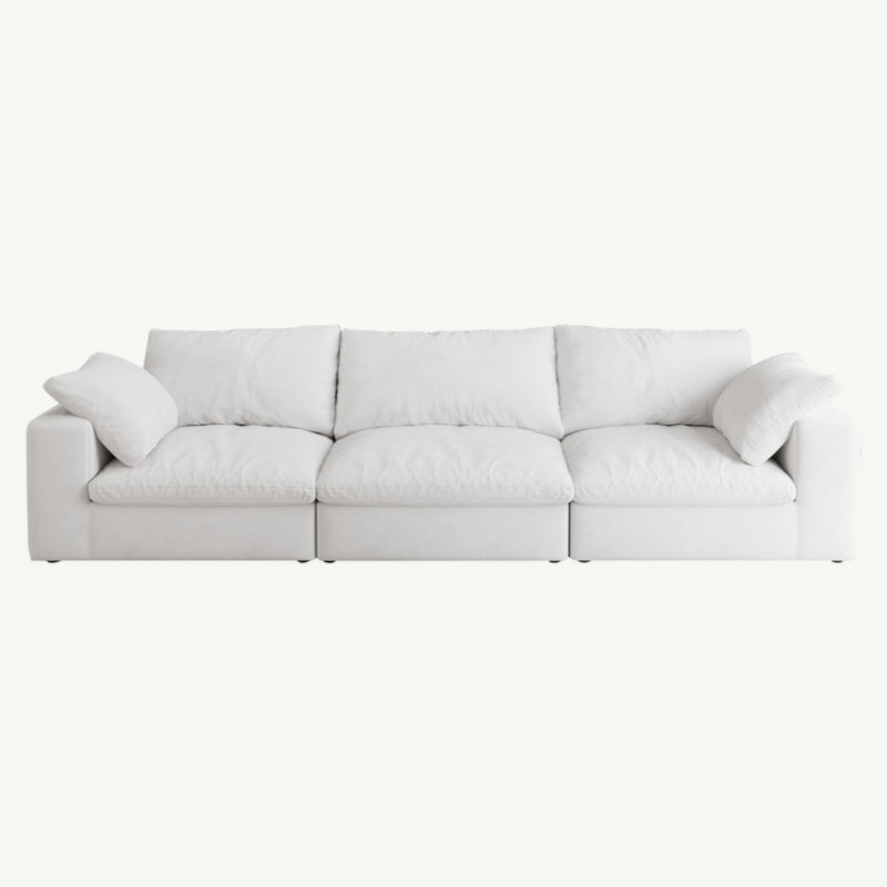 Canapé modulaire surdimensionné surdimensionné en nuage, canapé 3 places confortable rembourré de duvet de 120 po pour le salon, sièges profonds et minimalistes pour les bureaux 3 pièces