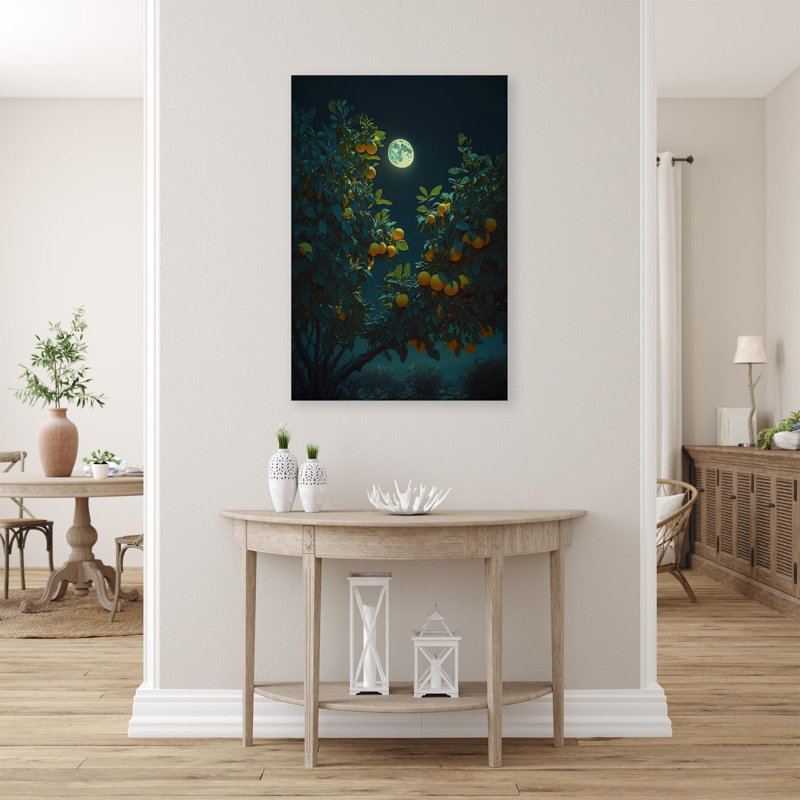 «Lemon Tree branches Under the Mooonlight», impression sur toile tendue, H 20 po x l 16 po x P 1,25 po