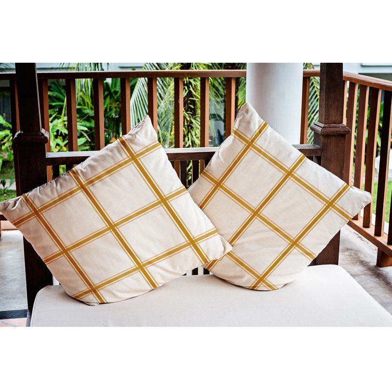 Coussin décoratif géométrique, 20 po x 20 po, Automne doré, polyester