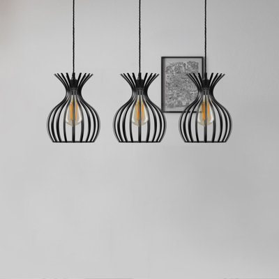 Deleesa 3 - Light Black Caged Pendant