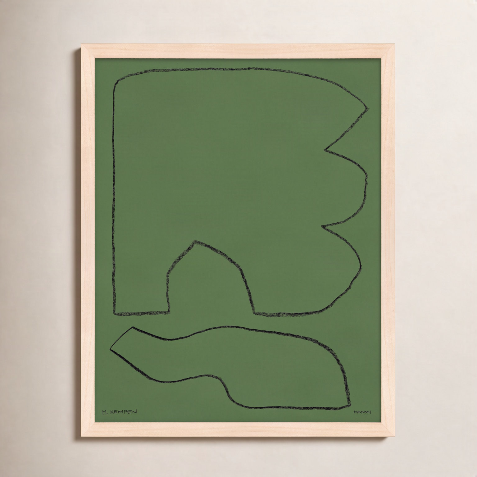 Freya "Forest 1" Print, 20" W x 25" H, Maple Framed