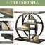 Table d'appoint 4 places avec rangement, style industriel classique, design rustique brun et noir mat, idéale pour la chambre ou le salon, pieds réglables, largeur 30,4 cm, hauteur 66,6 cm, plateau