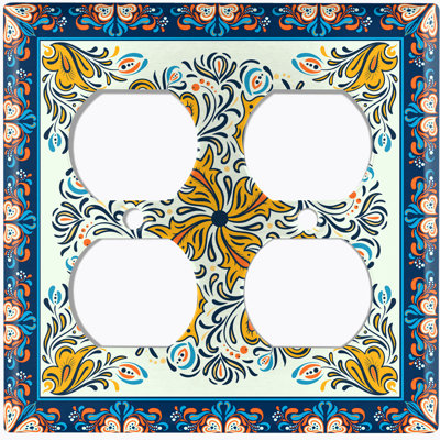 Patterned 2 - Gang Duplex Outlet Standard Wall Plate