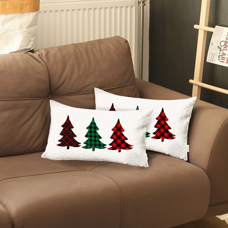 Ensemble de 2 coussins lombaires à motif écossais